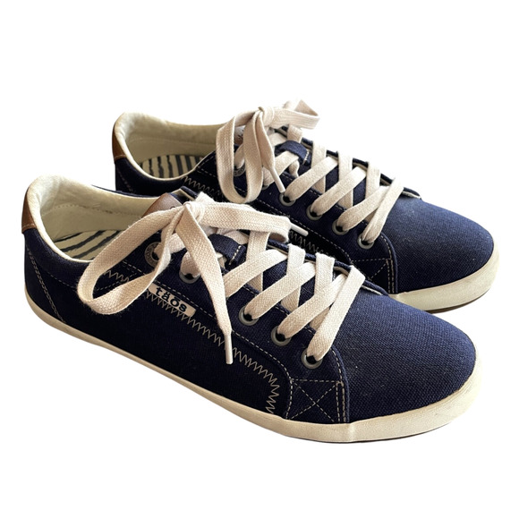 TAOS Star Burst Women’s Size 8 Navy Blue White Lace-Up Canvas Sneakers STB-13834 - Picture 5 of 8
